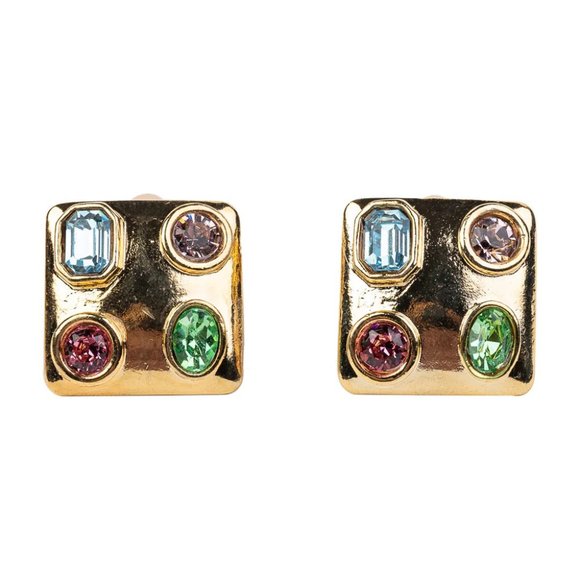 Amazon.com: KENNETH JAY LANE, ENAMEL SQUARE CLIP EARRINGS  KENNETH JAY LANE, ENAMEL SQUARE CLIP EARRINGS WITH MULTI COLORED CRYSTALS